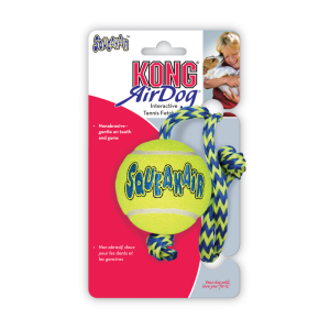 KONG SqueakAir Ball With Rope Toy - Medium